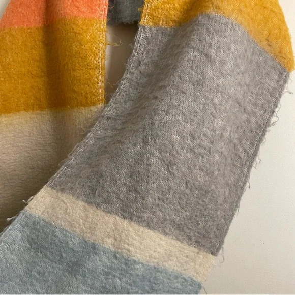 Britt’s Knits Barcelona Blanket Scarf Multicolor Color Block Fringe 80” x 14” - Picture 5 of 9